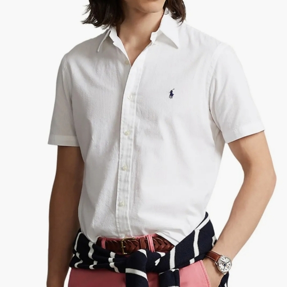 Polo Ralph Men's White Classic Fit Linen Shirt Size Large Nwt 2025 - Picture 1 of 12